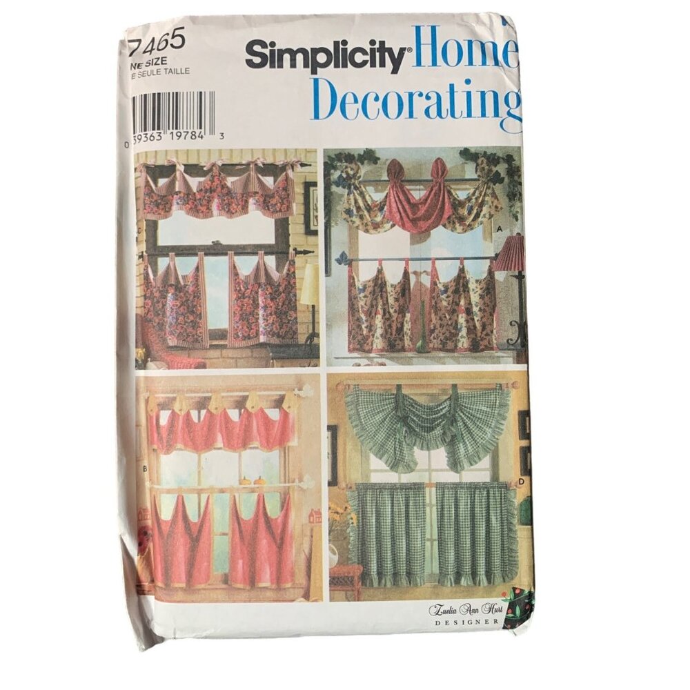 Simplicity 7465 Home Decorating Pattern For Window Treatments Curtains uncut